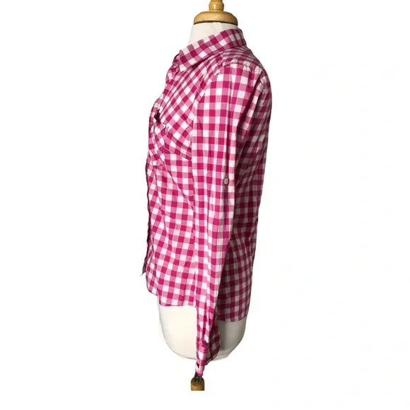 Patagonia pink plaid button shirt Sz S - Picture 7 of 9